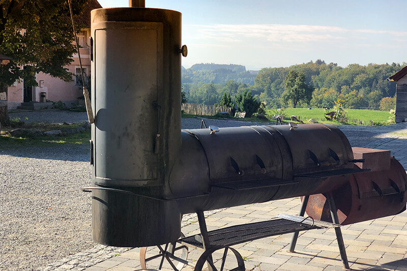 Vy: grillbuffé på Gut Hügle i Ravensburg vid Bodensjön